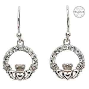 Claddagh Earrings with Swarovski Crystals.jpg