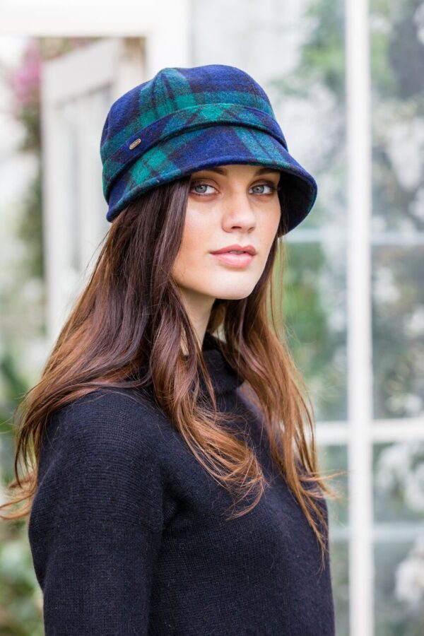 Flapper Hat Blue Green Tartan 3101.jpeg