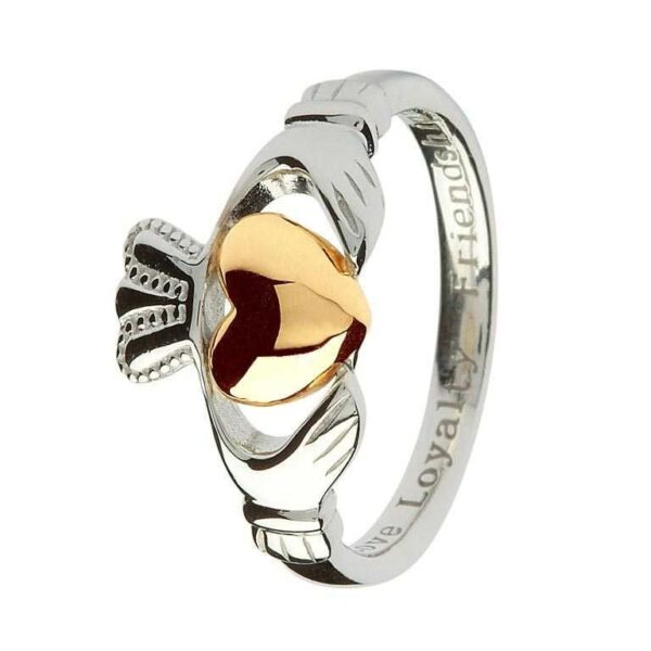 Ladies Silver Gold Claddagh Ring.jpg
