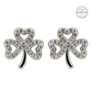 Shamrock Stud Earrings with Swarovski Crystals SW51.jpg